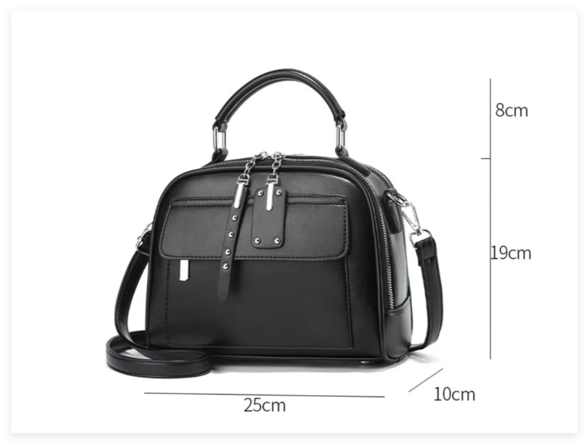Genuine Soft Leather Handbag (black)