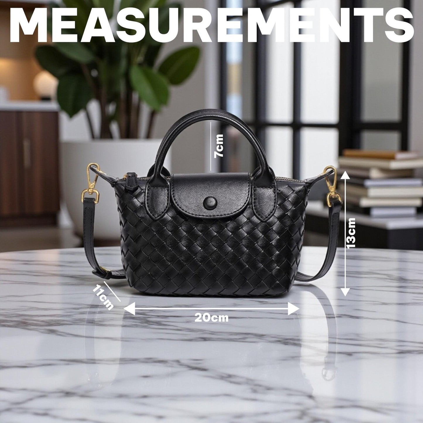 PU Leather Woven Crossbody & Shoulder Bag for Women