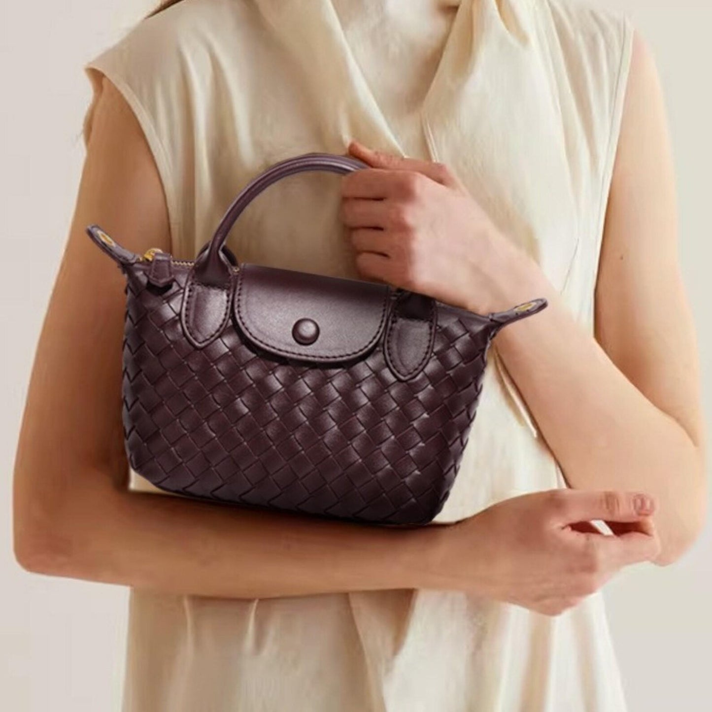 PU Leather Woven Crossbody & Shoulder Bag for Women