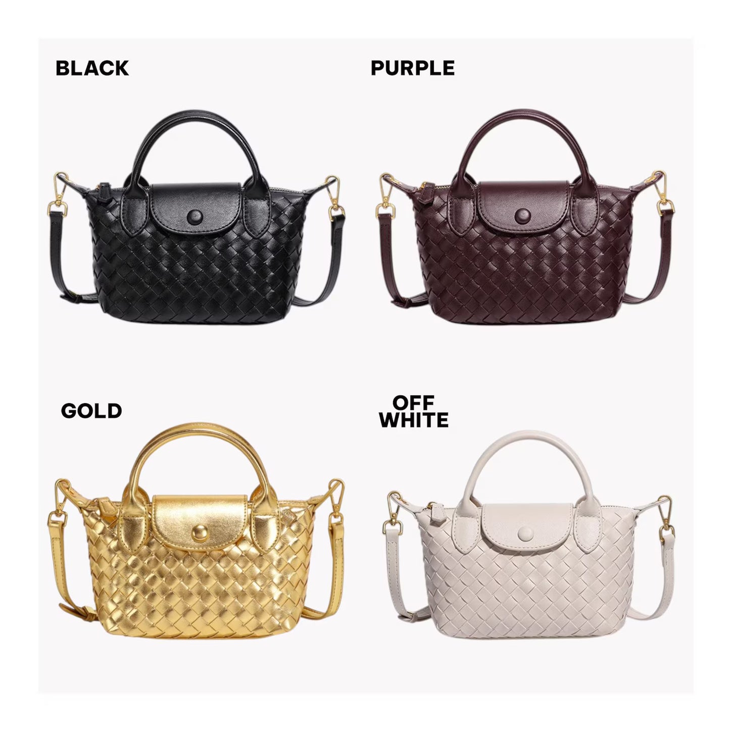 PU Leather Woven Crossbody & Shoulder Bag for Women
