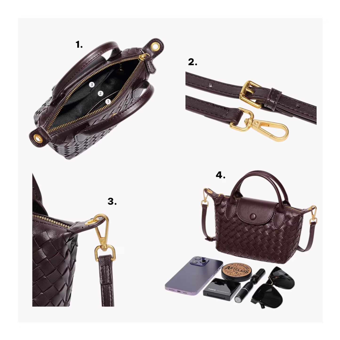 PU Leather Woven Crossbody & Shoulder Bag for Women