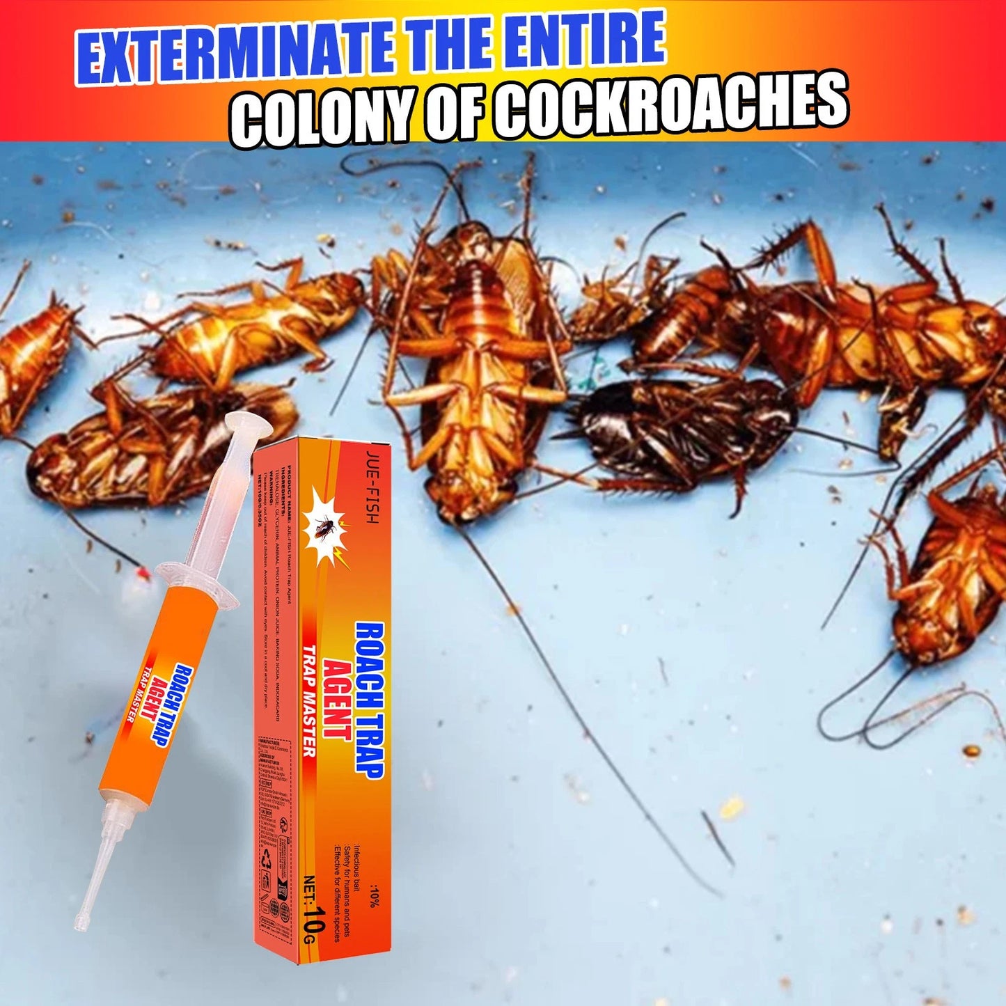 Cockroach Killer Gel Bait,Strong Cockroach Eliminator Syringe for Kitchen